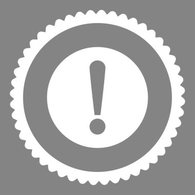 Sorun düz beyaz renk yuvarlak damga simgesi