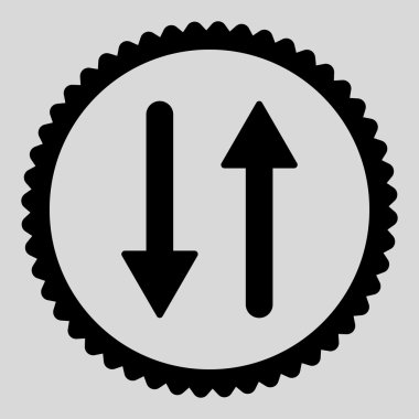 Oklar Exchange dikey düz siyah renk yuvarlak damga simgesi