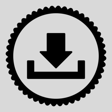 Download düz siyah renk yuvarlak damga simgesi