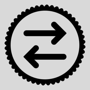 Fiske vurmak yatay düz siyah renkli yuvarlak damga simgesi