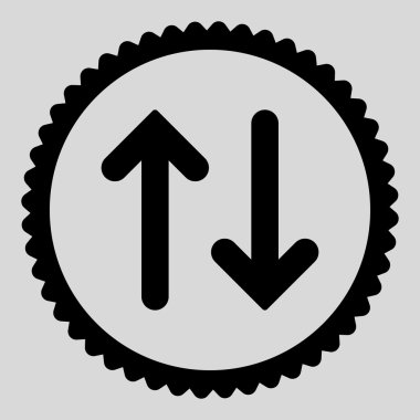 Fiske vurmak düz siyah renkli yuvarlak damga simgesi