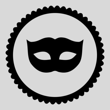 Gizlilik düz siyah maske rengi yuvarlak damga simgesi