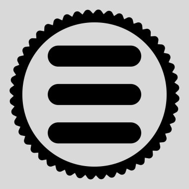 Yığın düz siyah renk yuvarlak damga simgesi