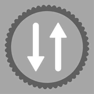 Oklar Exchange dikey düz koyu gri ve beyaz renkler damga simgesi yuvarlak