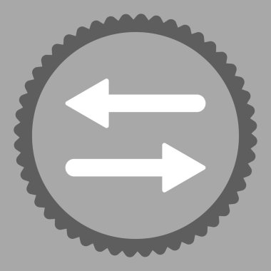 Oklar Exchange düz koyu gri ve beyaz renkler damga simgesi yuvarlak