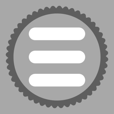 Yığın düz koyu gri ve beyaz renkler damga simgesi yuvarlak