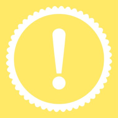 Ünlem işareti damgası simgesi yuvarlak beyaz renk düz