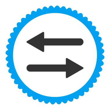 Oklar Exchange düz mavi ve gri renkler damga simgesi yuvarlak