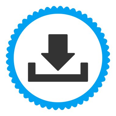 Download düz mavi ve gri renkler damga simgesi yuvarlak