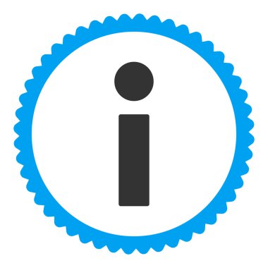 Info düz mavi ve gri renkler damga simgesi yuvarlak