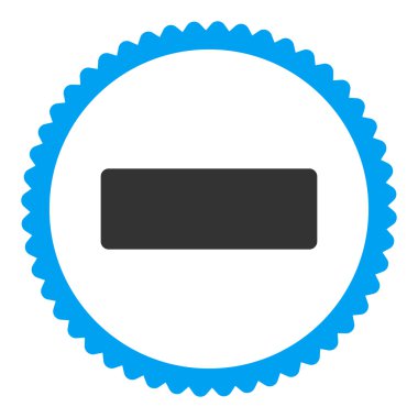 Düz mavi ve gri renkler damga simgesi yuvarlak