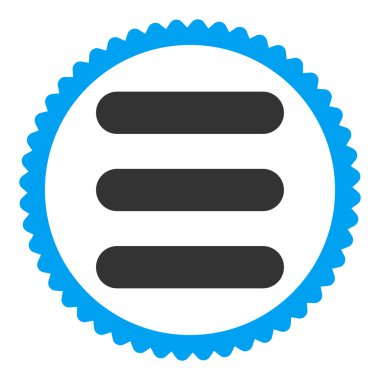 Yuvarlak damga simgesi yığın düz mavi ve gri renkler