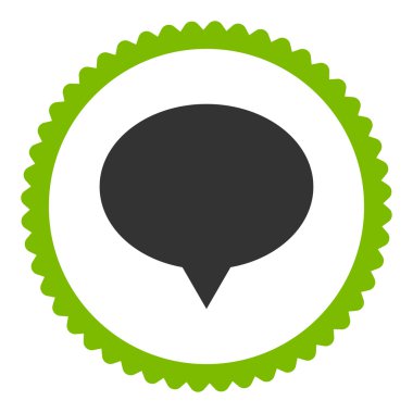 Düz eko yeşil ve gri renkler afiş yuvarlak damga simgesi