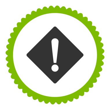 Hata düz eko yeşil ve gri renkler damga simgesi yuvarlak