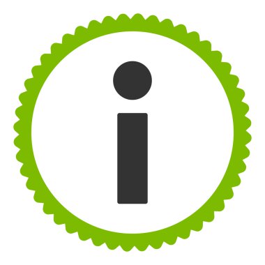 Info düz eko yeşil ve gri renkler damga simgesi yuvarlak