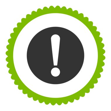 Sorun düz eko yeşil ve gri renkler damga simgesi yuvarlak