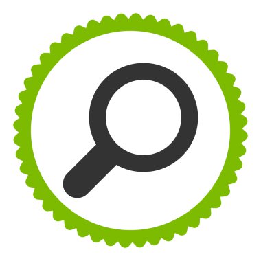 Görünümü düz eko yeşil ve gri renkler damga simgesi yuvarlak