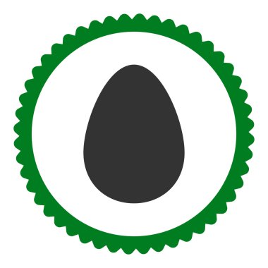 Yuvarlak damga simgesi yumurta düz yeşil ve gri renkler