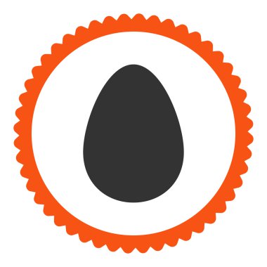 Yuvarlak damga simgesi yumurta düz turuncu ve gri renkler