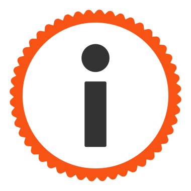 Yuvarlak damga simgesi bilgi düz turuncu ve gri renkler