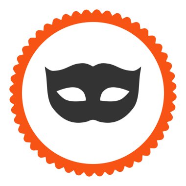 Yuvarlak damga simgesi gizlilik maskesi düz turuncu ve gri renkler