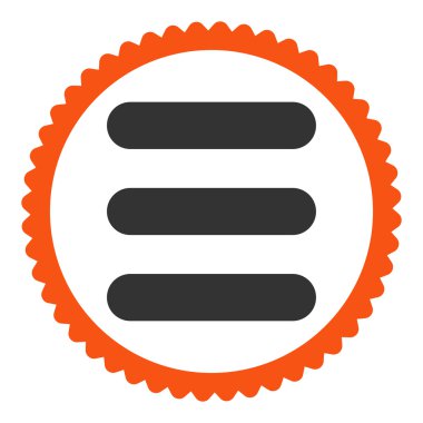 Yuvarlak damga simgesi yığın düz turuncu ve gri renkler