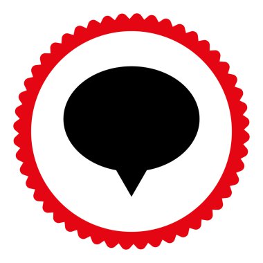 Afiş düz yoğun kırmızı ve siyah renkler damga simgesi yuvarlak