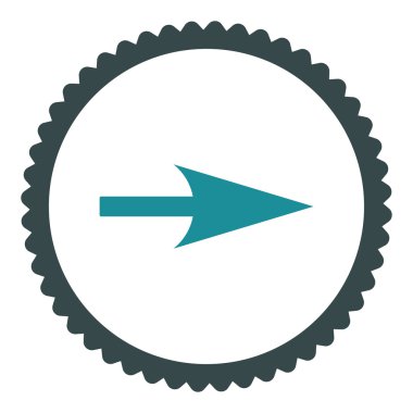 Ok ekseni X düz yumuşak mavi renkler damga simgesi yuvarlak