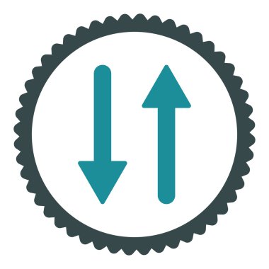 Oklar Exchange dikey düz yumuşak mavi renkler damga simgesi yuvarlak