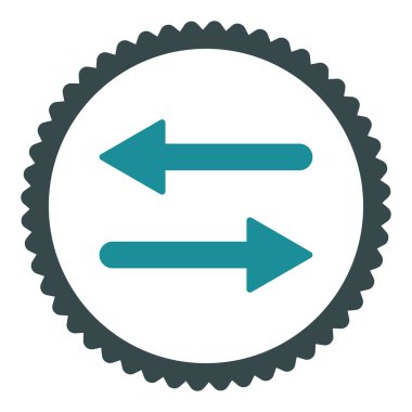 Oklar Exchange düz yumuşak mavi renkler damga simgesi yuvarlak