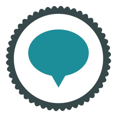 Afiş düz yumuşak mavi renkler damga simgesi yuvarlak