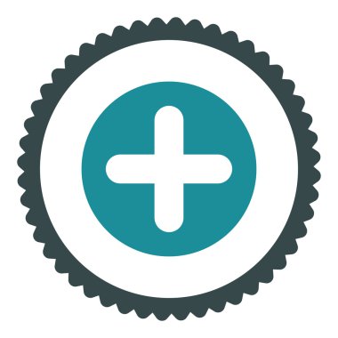 Damga simgesi yuvarlak düz yumuşak mavi renkler oluşturma