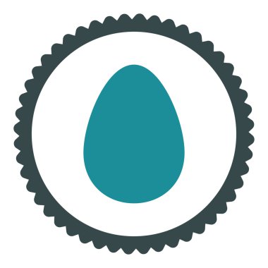 Yumurta düz yumuşak mavi renkler damga simgesi yuvarlak