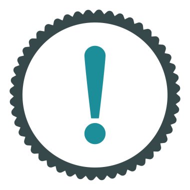 Ünlem işareti düz yumuşak mavi renkler damga simgesi yuvarlak