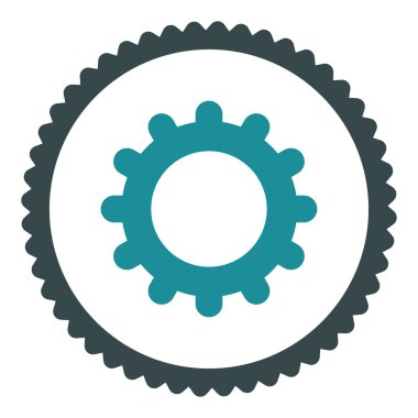 Vites düz yumuşak mavi renkler damga simgesi yuvarlak