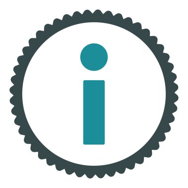 Info düz yumuşak mavi renkler damga simgesi yuvarlak