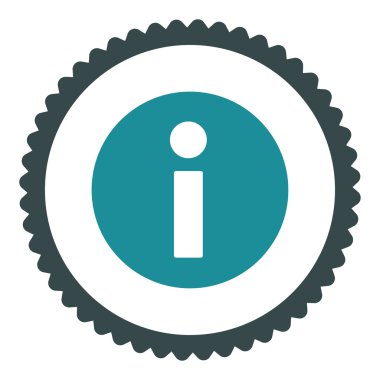 Bilgi düz yumuşak mavi renkler damga simgesi yuvarlak