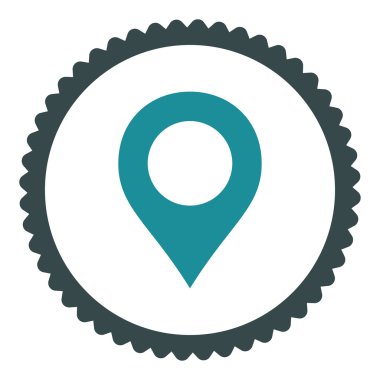 Marker düz yumuşak mavi renkler damga simgesi yuvarlak