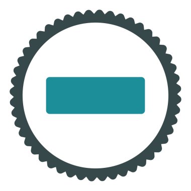 Düz yumuşak mavi renkler damga simgesi yuvarlak