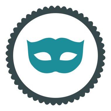 Gizlilik maskesi düz yumuşak mavi renkler damga simgesi yuvarlak