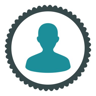 Kullanıcı düz yumuşak mavi renkler damga simgesi yuvarlak