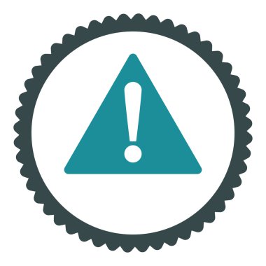 Uyarı düz yumuşak mavi renkler damga simgesi yuvarlak