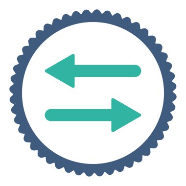 Oklar Exchange düz kobalt ve mavi renkler damga simgesi yuvarlak