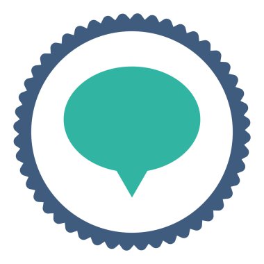 Afiş düz kobalt ve mavi renkler damga simgesi yuvarlak