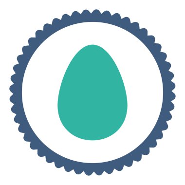 Yumurta düz kobalt ve mavi renkler damga simgesi yuvarlak