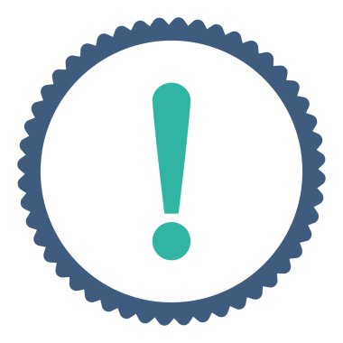 Ünlem işareti düz kobalt ve mavi renkler damga simgesi yuvarlak