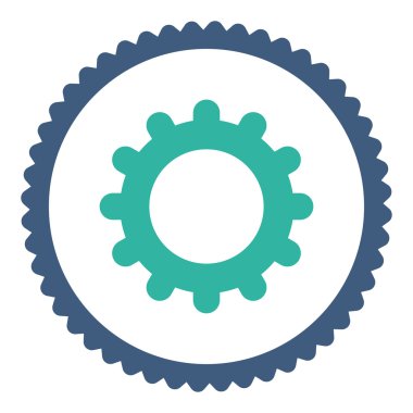 Vites düz kobalt ve mavi renkler damga simgesi yuvarlak