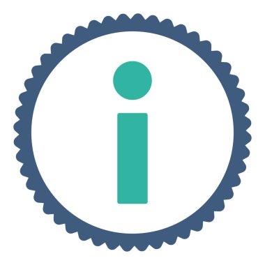 Bilgi düz kobalt ve mavi renkler damga simgesi yuvarlak