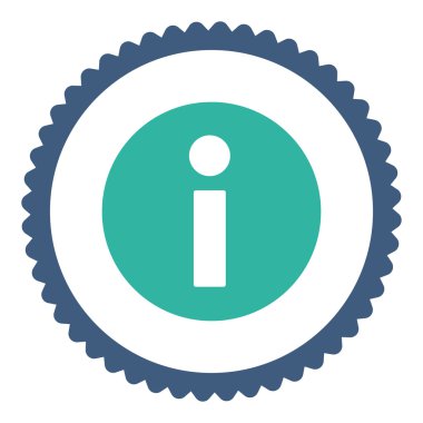 Bilgi düz kobalt ve mavi renkler damga simgesi yuvarlak