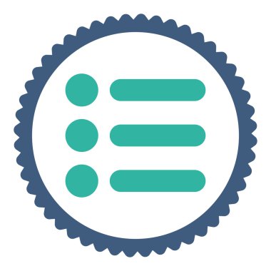 Öğeleri düz kobalt ve mavi renkler damga simgesi yuvarlak